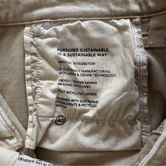 AG Saige Wide Leg Crop Denim Beige US 27 Like New - Picture 9 of 11